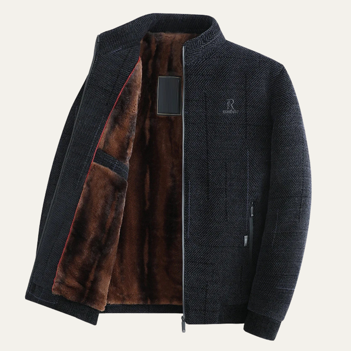 Thermal Men's Zip Up Fleece Lined Winter Jacket Coat