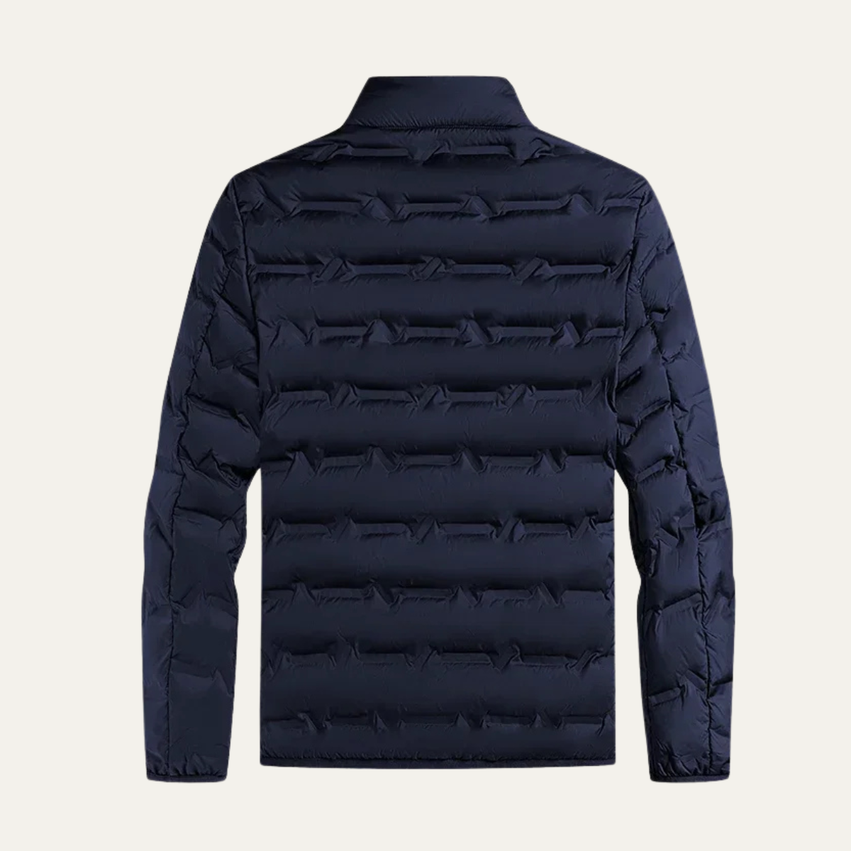 Warm Men's Down Ski Jacket with Thermal Insulation - Navy