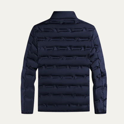 Warm Men's Down Ski Jacket with Thermal Insulation - Navy
