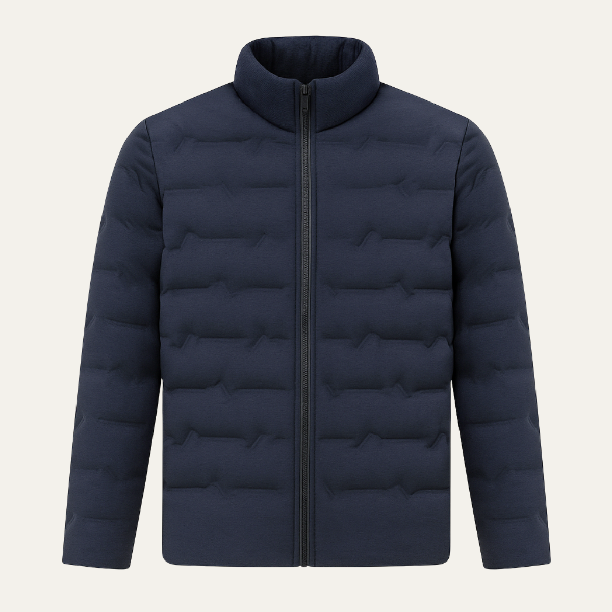 Warm Men's Down Ski Jacket with Thermal Insulation - Navy - Vossary