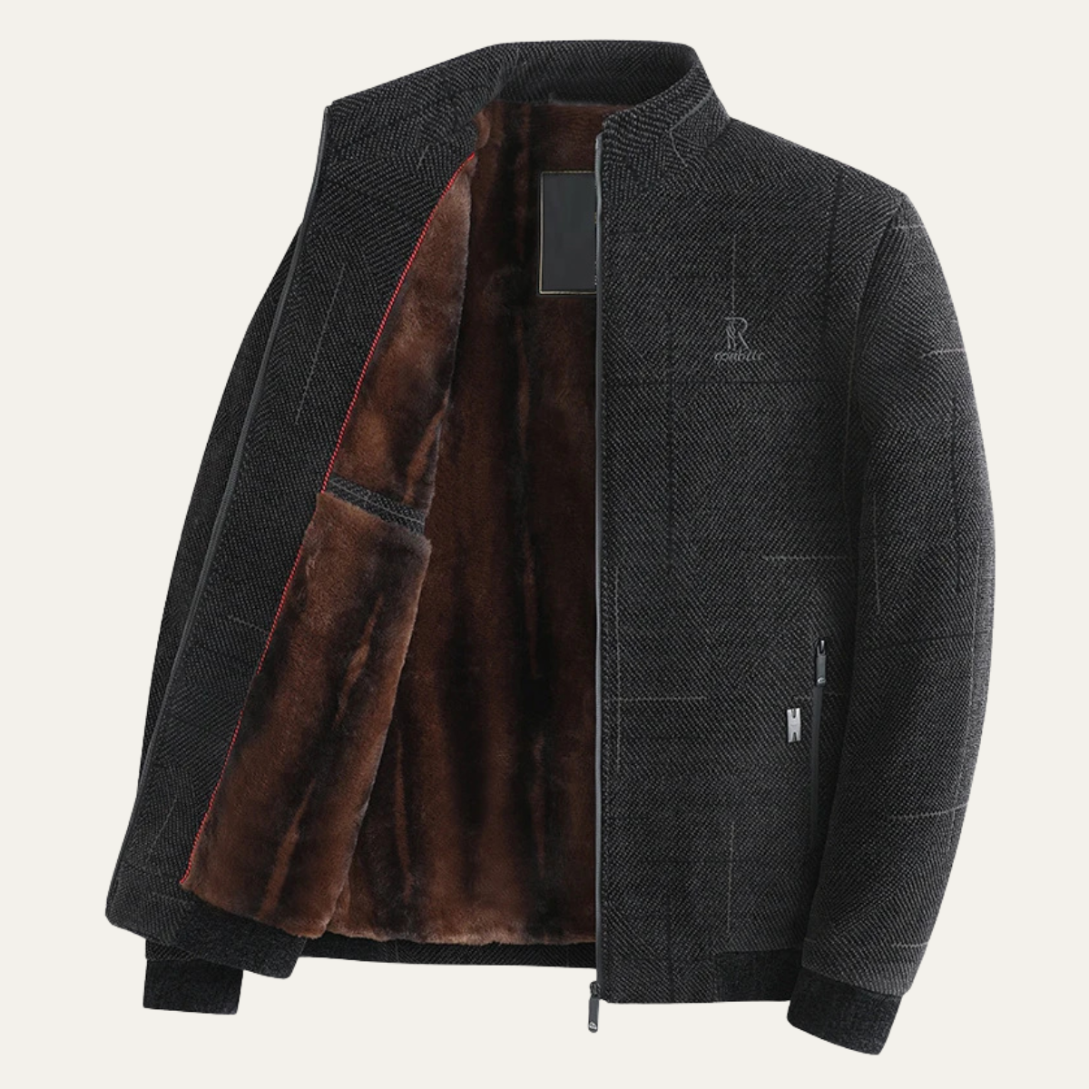 Thermal Men's Zip Up Fleece Lined Winter Jacket Coat - Vossary