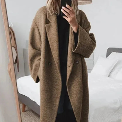 Women's Chic Large Fit Button Down Trench Coat