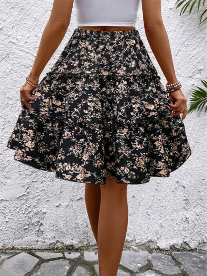 Pretty Patterned Knee Length Skirt