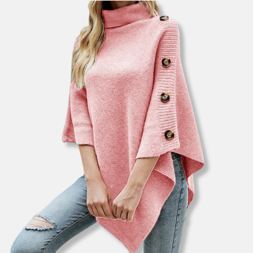 Cozy Women's Knit Poncho with Oversized Fit