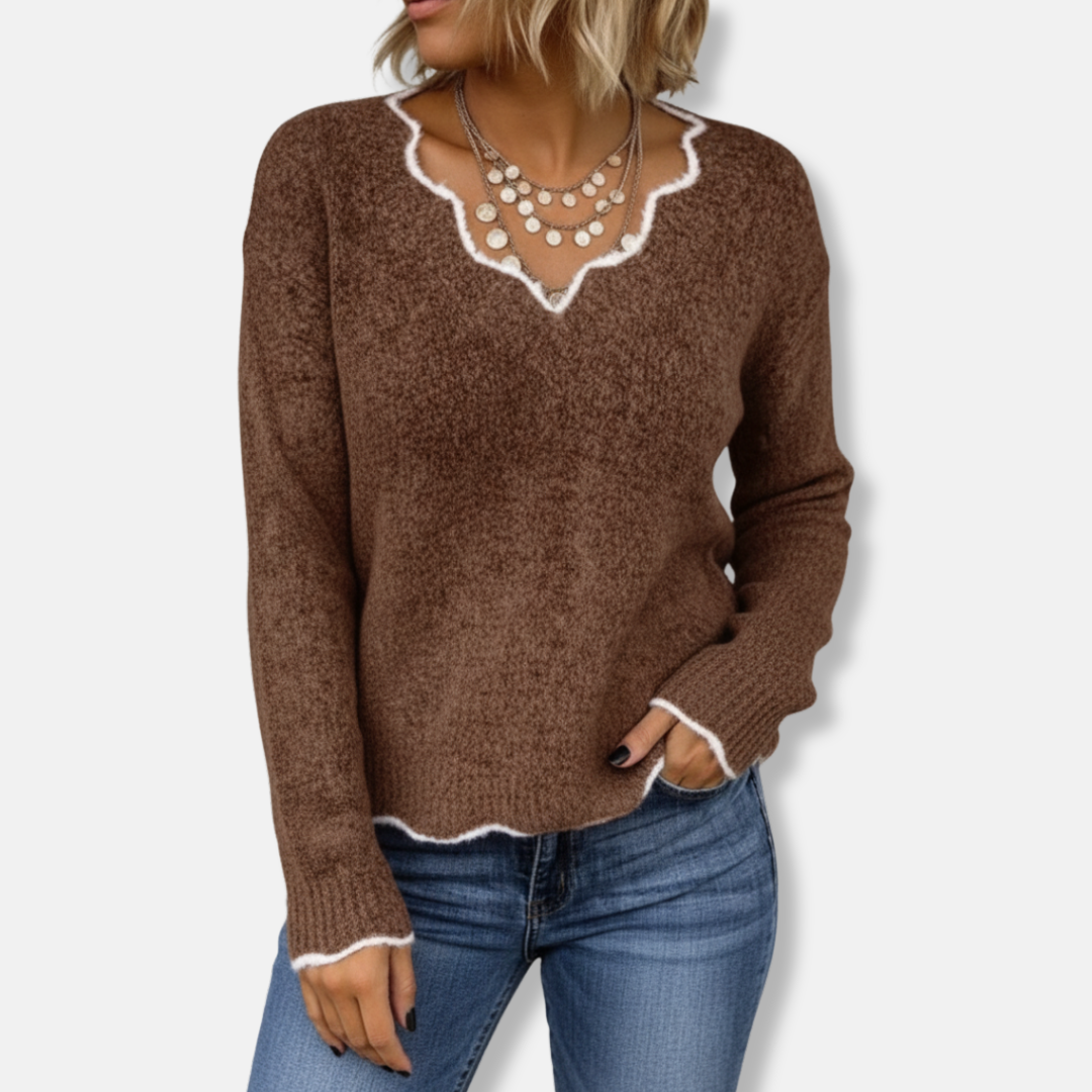 Cozy Women's Wool Crew Neck Sweater