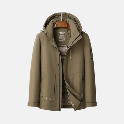 Warm Hooded Down Parka | Insulated Pockets Jacket