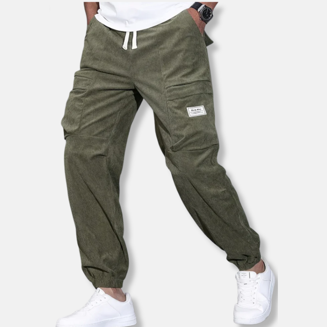 Relaxed Fit Corduroy Trousers for Men