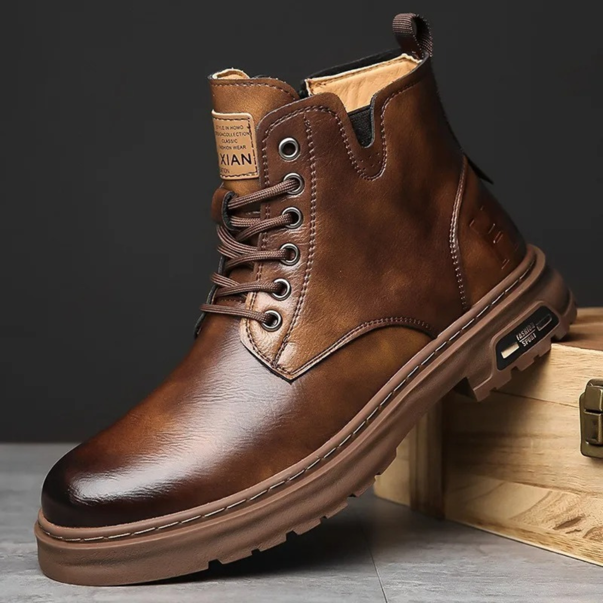 Tough Waterproof Leather Ankle Boots for Men