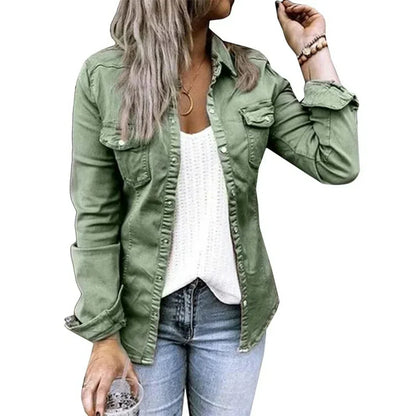 Casual Fit Cotton Women's Button Jacket