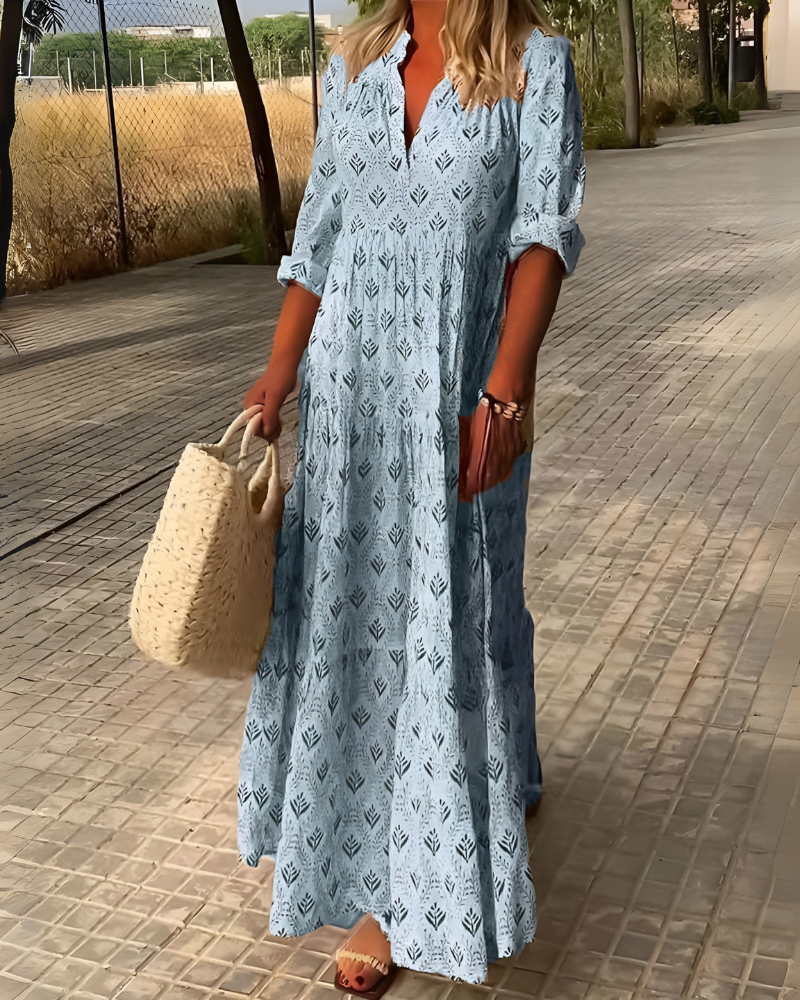 Retro Chic Floral Maxi Dress