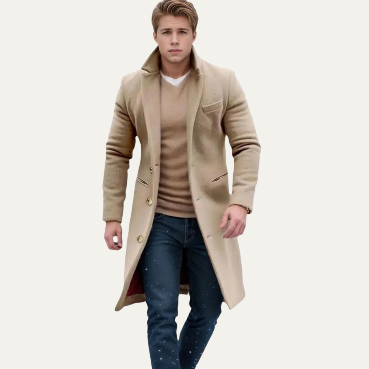 Classic Men's Wool Long Winter Coat