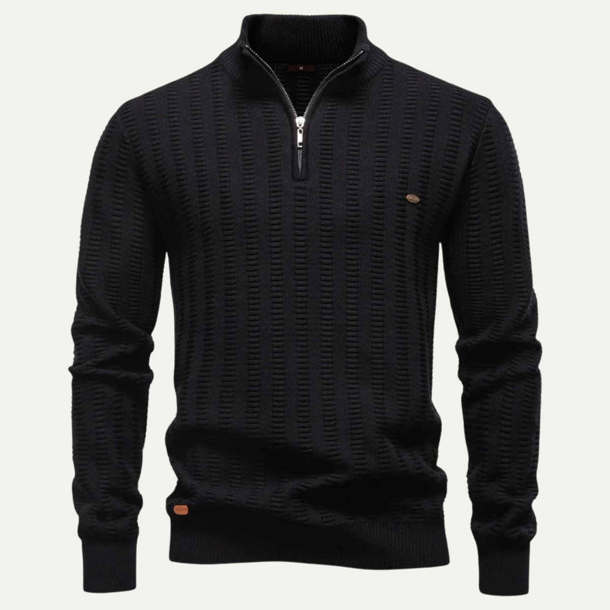 Warm Men's Half Zip Wool Winter Sweater - Vossary