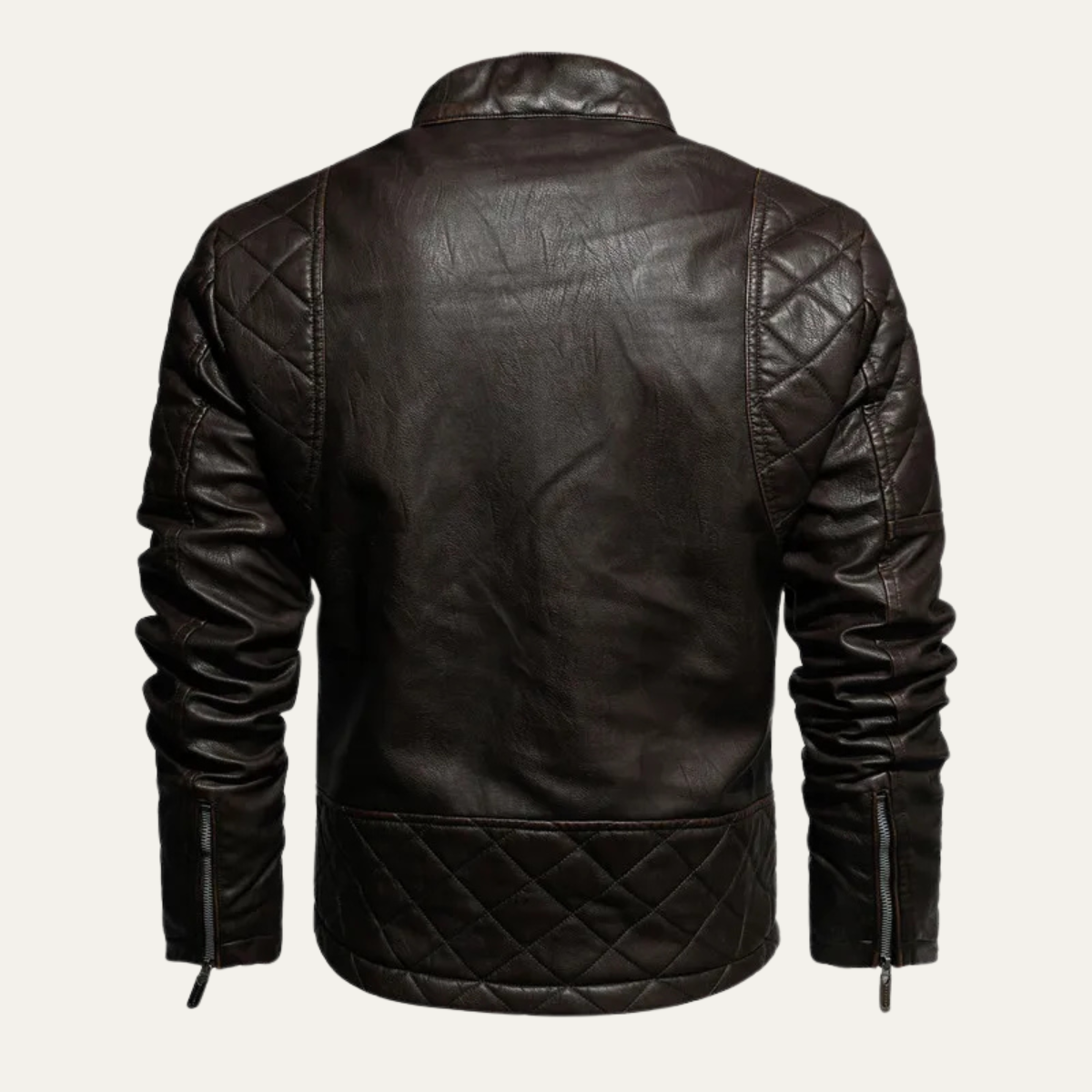 Classic Men's Fitted Leather Biker Jacket