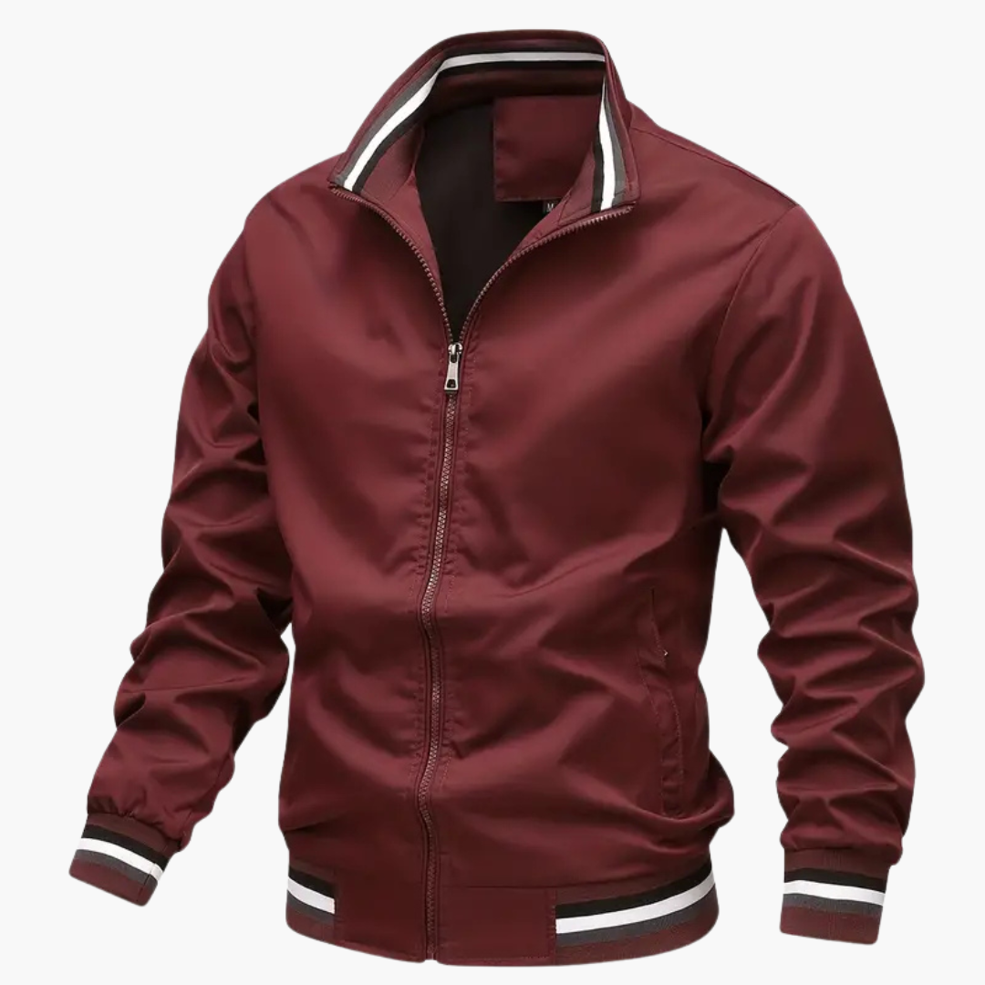 Men's Zip Up Ribbed Detail Jacket
