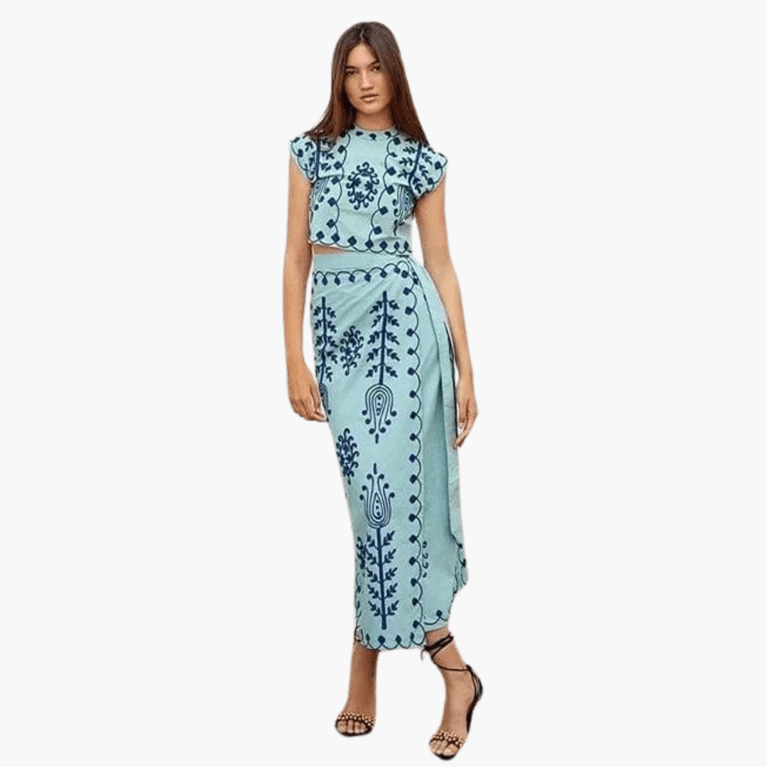 Chic Embroidered Floral Summer Dress