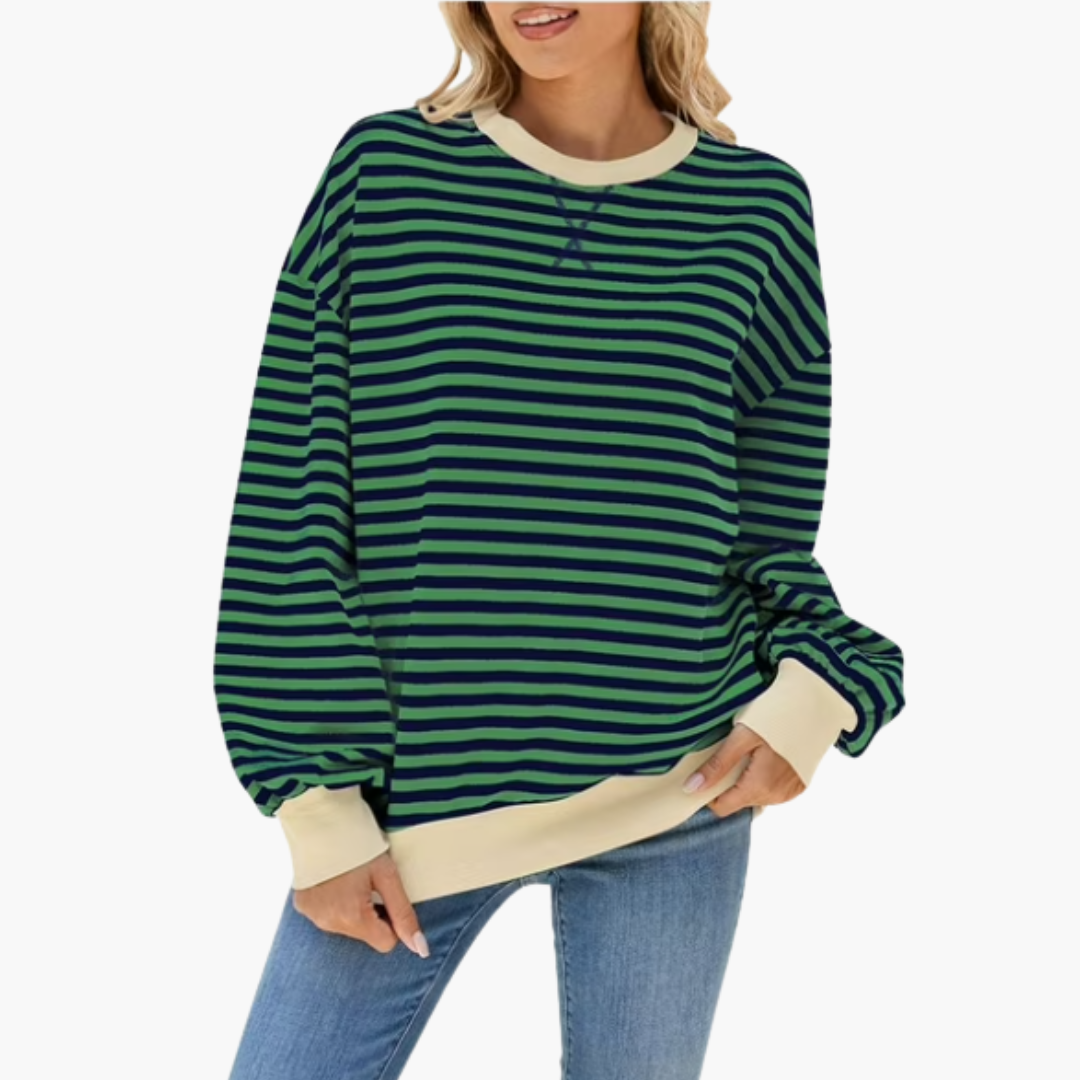 Comfy Women's Horizontal Sweatshirt – Relaxing Full Sleeve Top