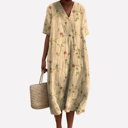 Pretty V-Neck Summer Dress for Women