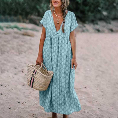 Chic V-Neck Floral Maxi Dress