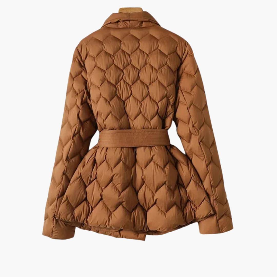 Women's Long Parka Coat with Adjustable Belt