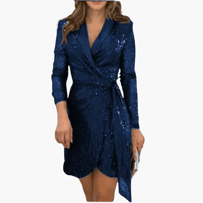 Glittery Wrap Dress for Women - Chic & Partywear