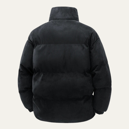 Warm Mens Suede Padded Winter Parka Jacket