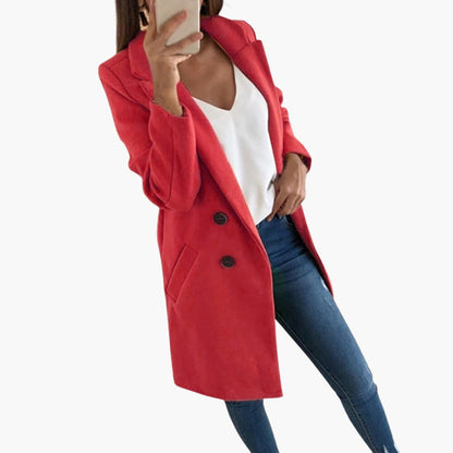 Ladies Classic Double Breasted Long Coat