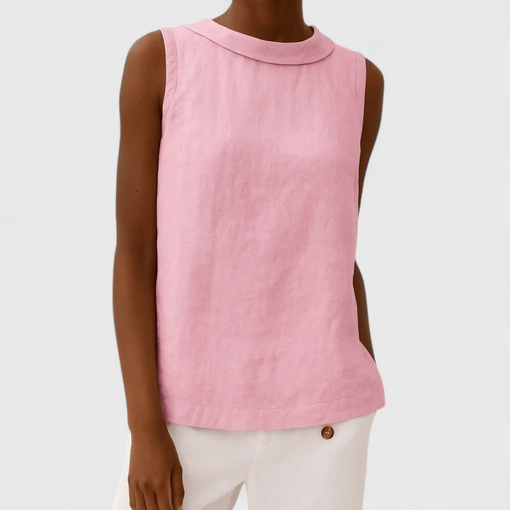 Classic Women's Blouse With Rolled Collar