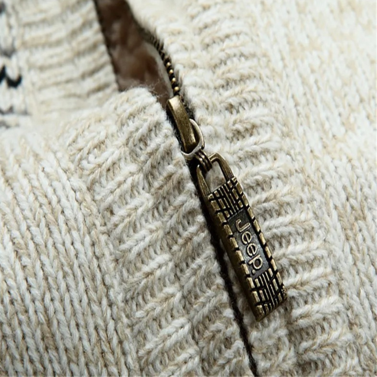 Warm Men's Hooded Cable Knit Winter Jacket