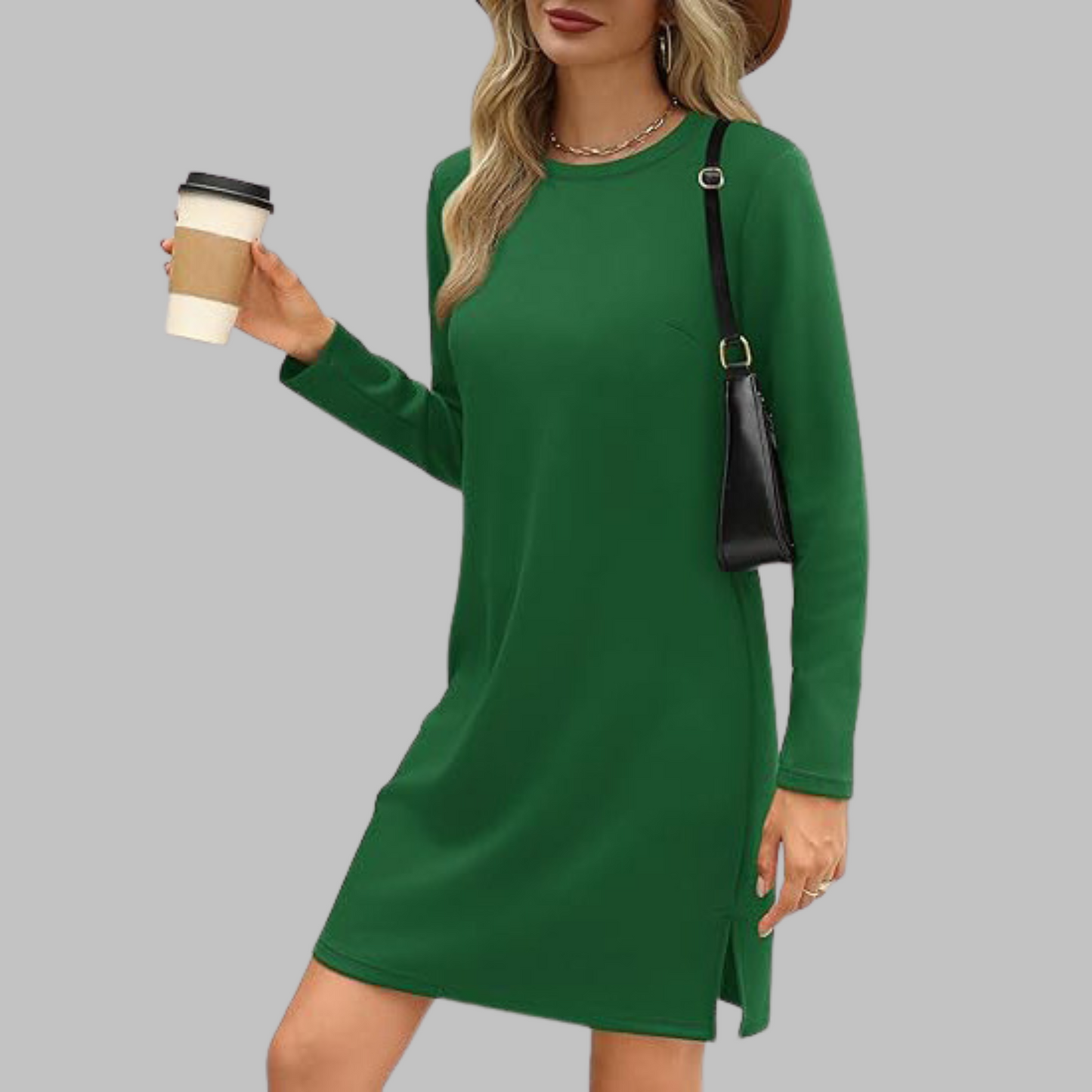 Soft Relaxed Fit Crew Neck Maxi Dress
