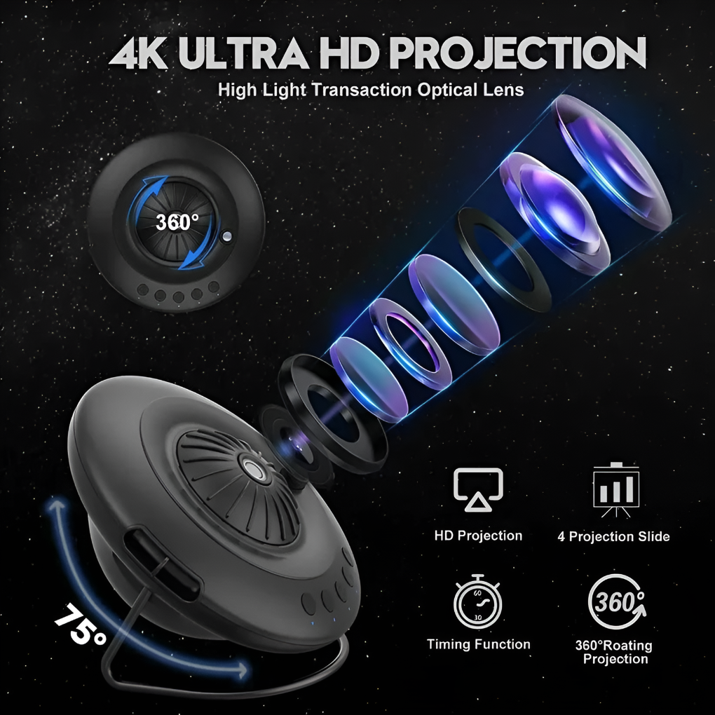 Cosmic Star Projector with Colorful Night Sky Effects - Vossary