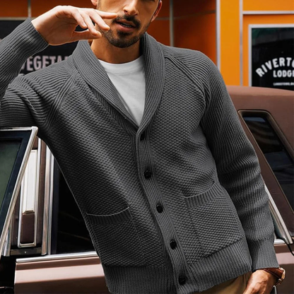 Classic Men's Crew Neck Knit Sweater with Pockets