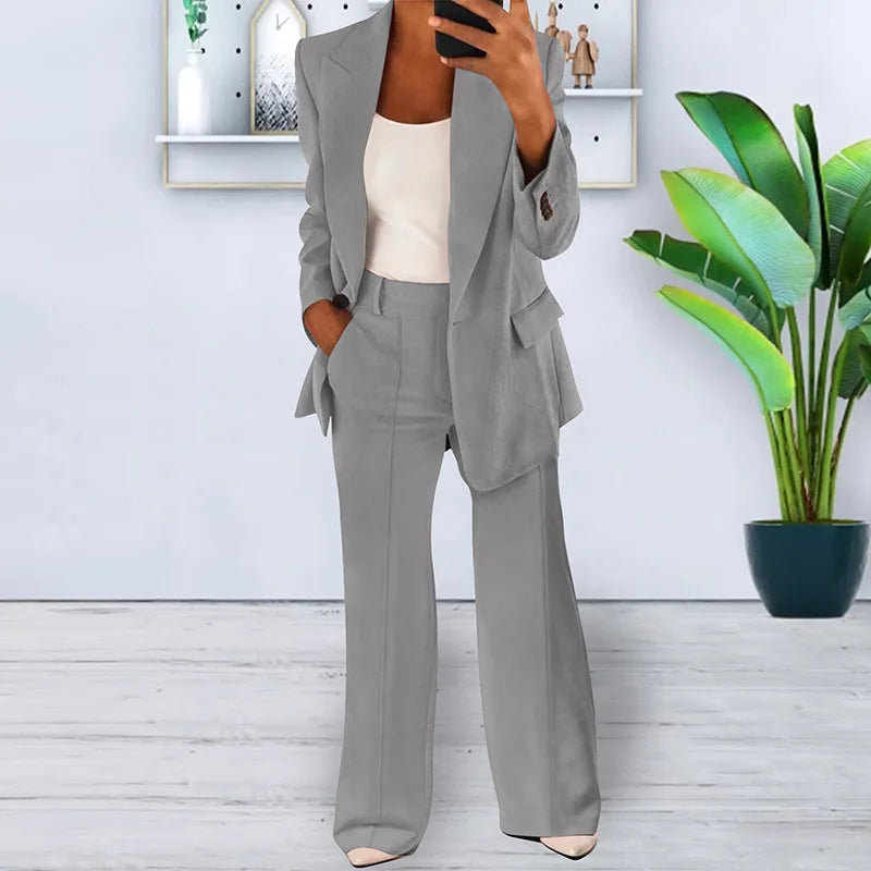 Ladies Wide Leg Suit Pants