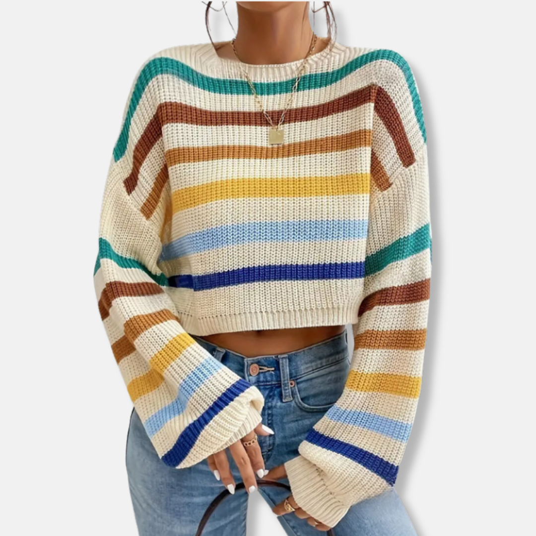 Comfy Classic Crew Neck Striped Sweater