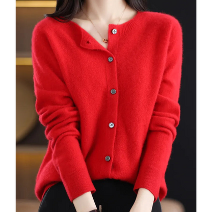 Cozy Women's Crew Neck Wool Blend Sweater