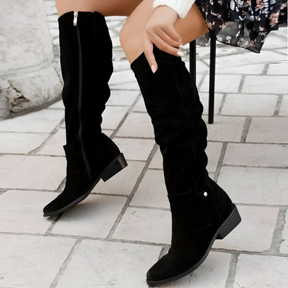 Luxurious Leather Mid Calf Boots