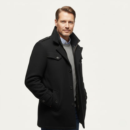 Warm Wool Blend Mens Winter Smart Coat