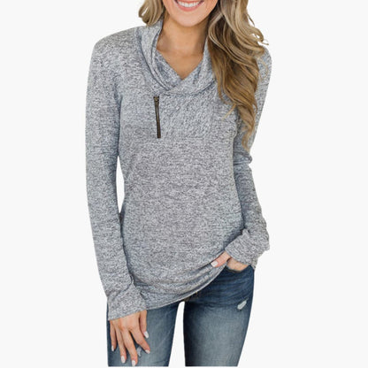 Classic Women's Zip Up Collar Sweater