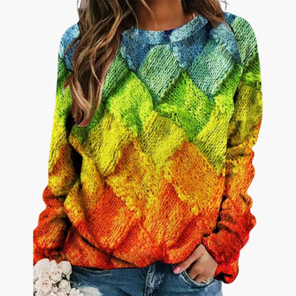 Colorful Women's Knitted Pullover Sweater