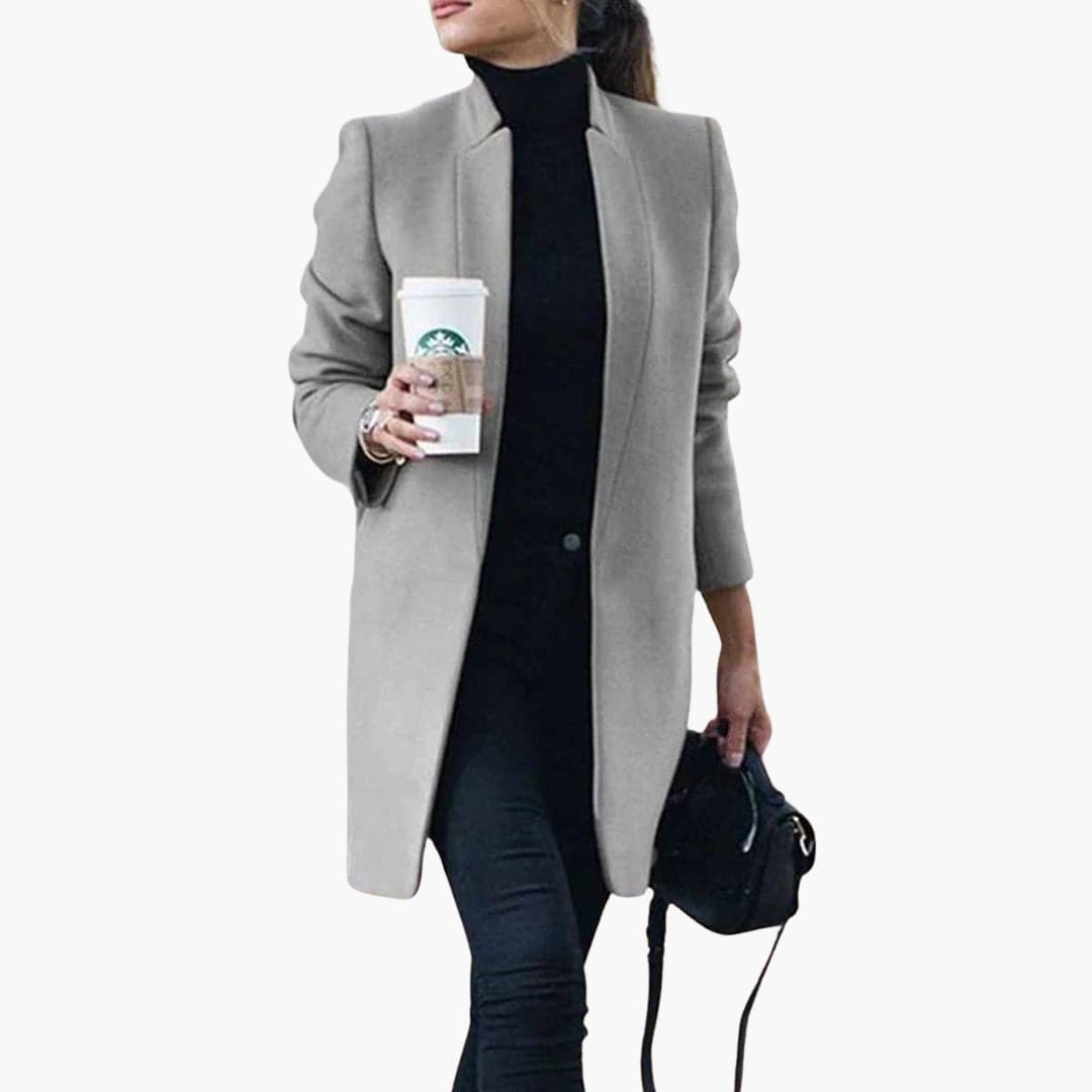 Ladies Classic Long Coat with Pockets