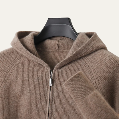 Warm Men's Merino Wool Zipper Sweater Jacket
