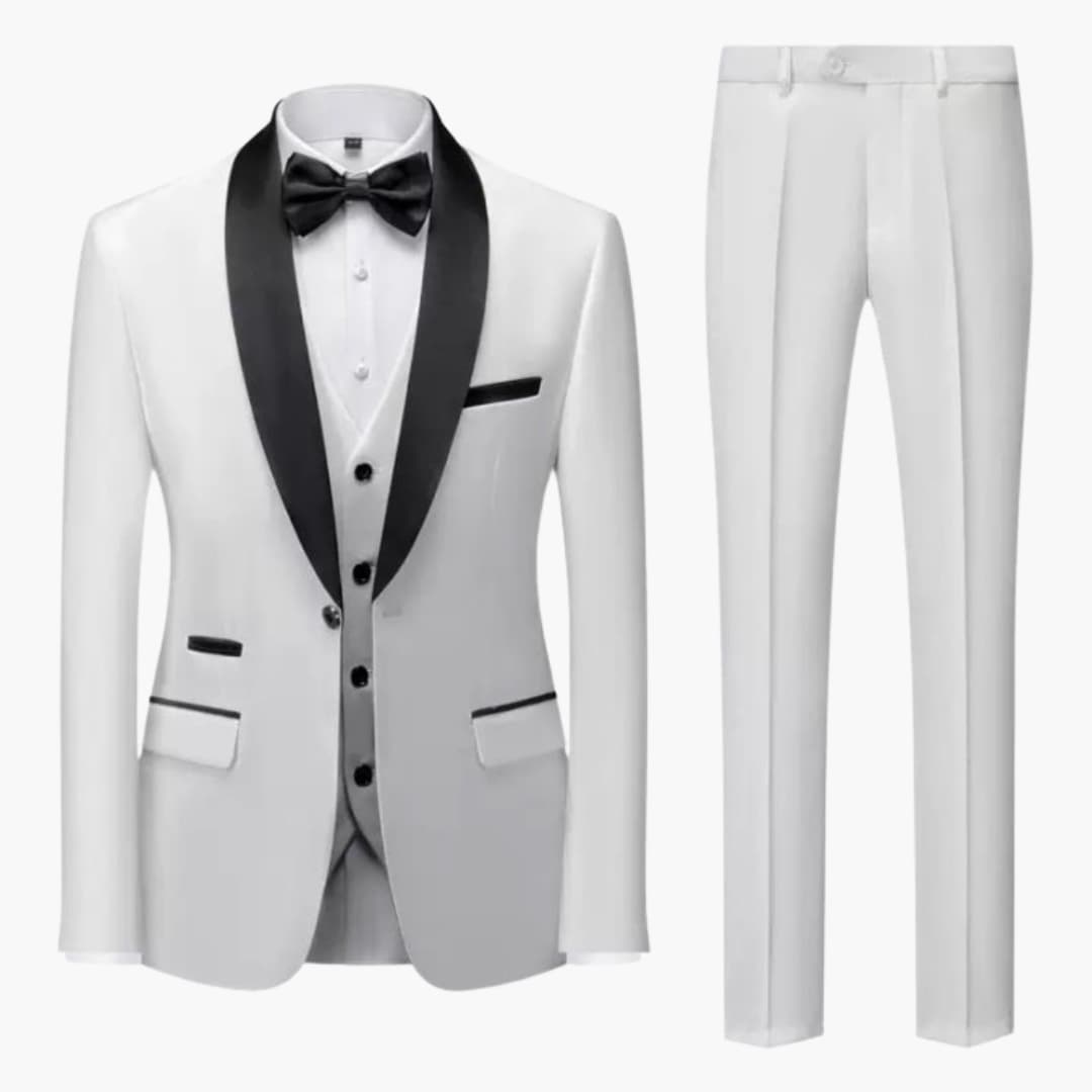 Classic Red Contrast Three Piece Suit