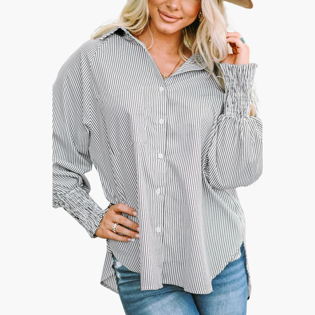 Relaxed Fit Women's Blouse with Buttons - Soft & Chic