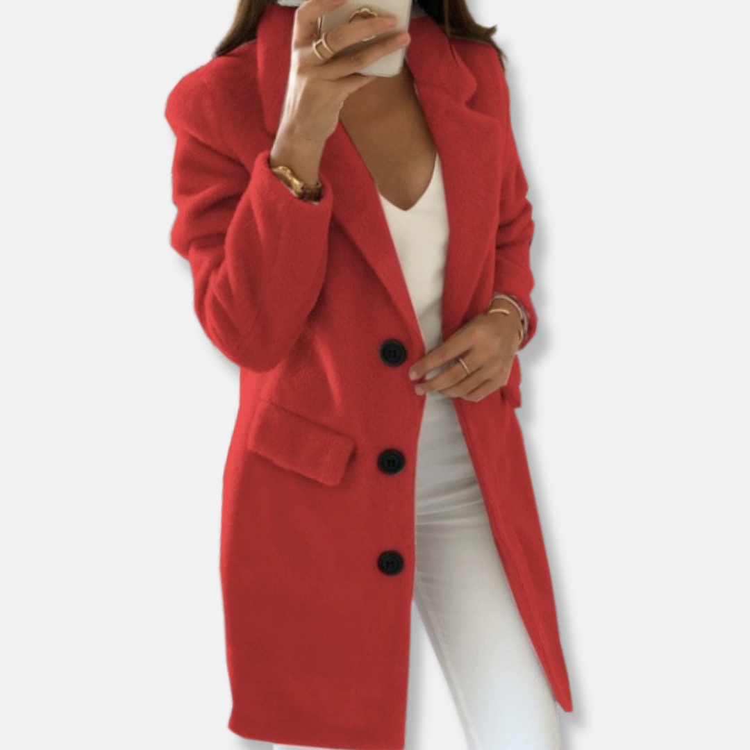 Warm Women's Knee Length Wool Trench Coat