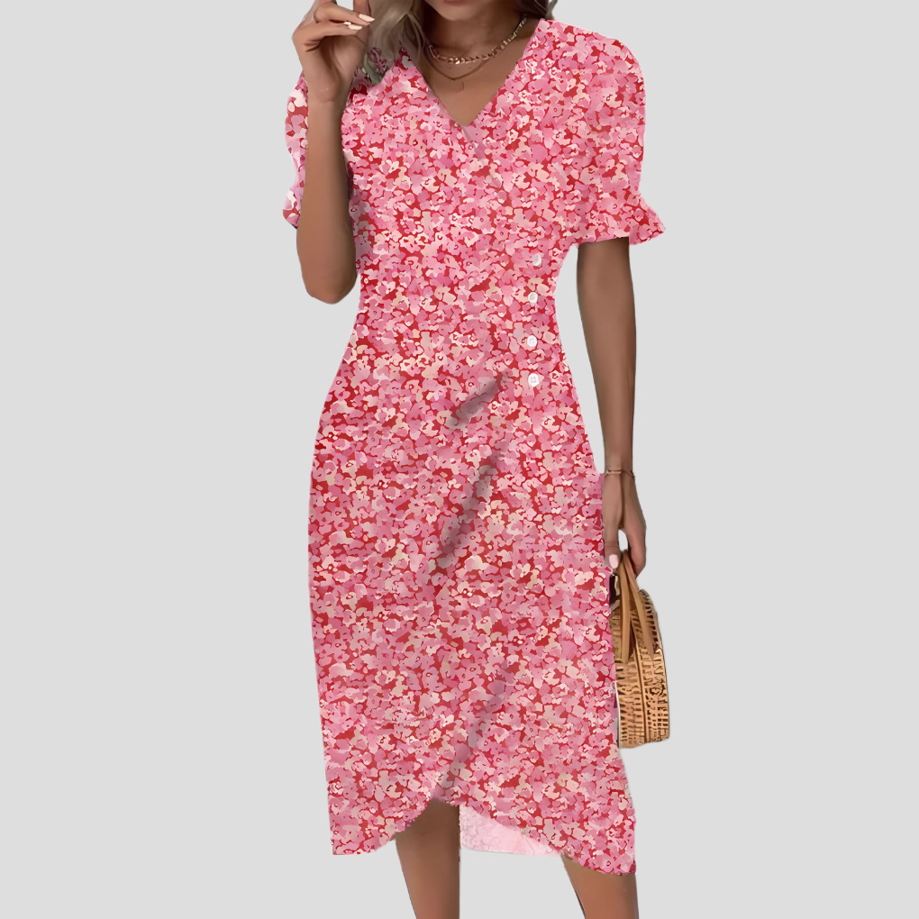 Ladies Beautiful Flower Knee Length Dress