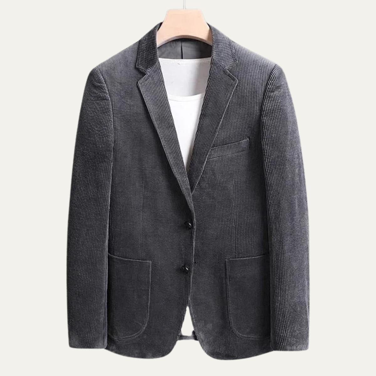 Warm Plaid Corduroy Mens Blazer Jacket