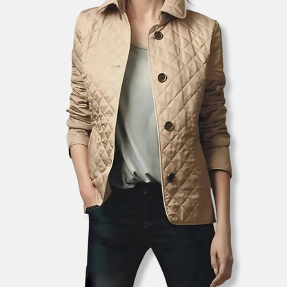 Warm Padded Women's Coat with Button Front