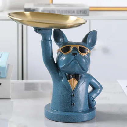 Modern Dog Figurine Dish with Luxury Tie
