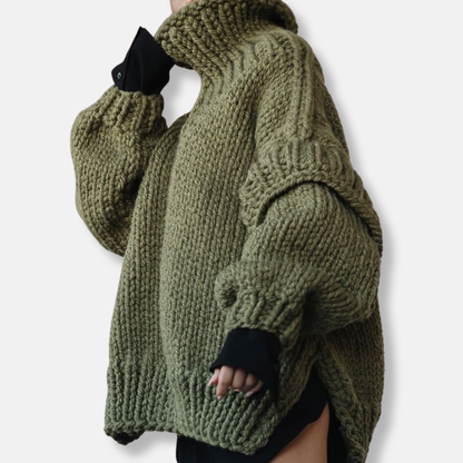 Cozy Oversized Women's Wool Turtleneck Sweater