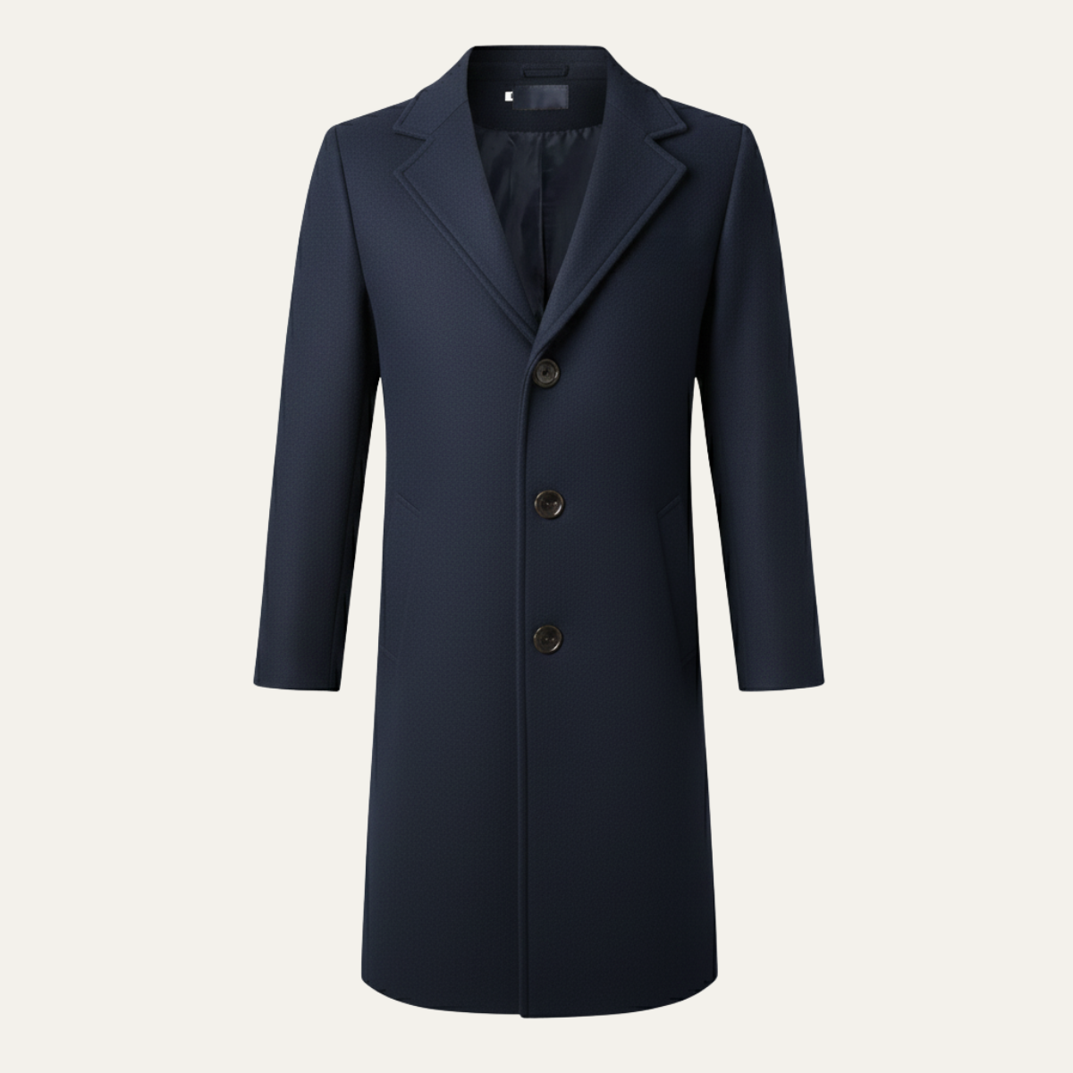 Classic Men's Wool Long Double Breasted Coat