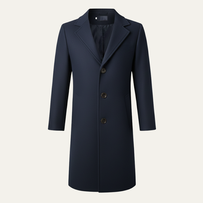 Classic Men's Wool Long Double Breasted Coat